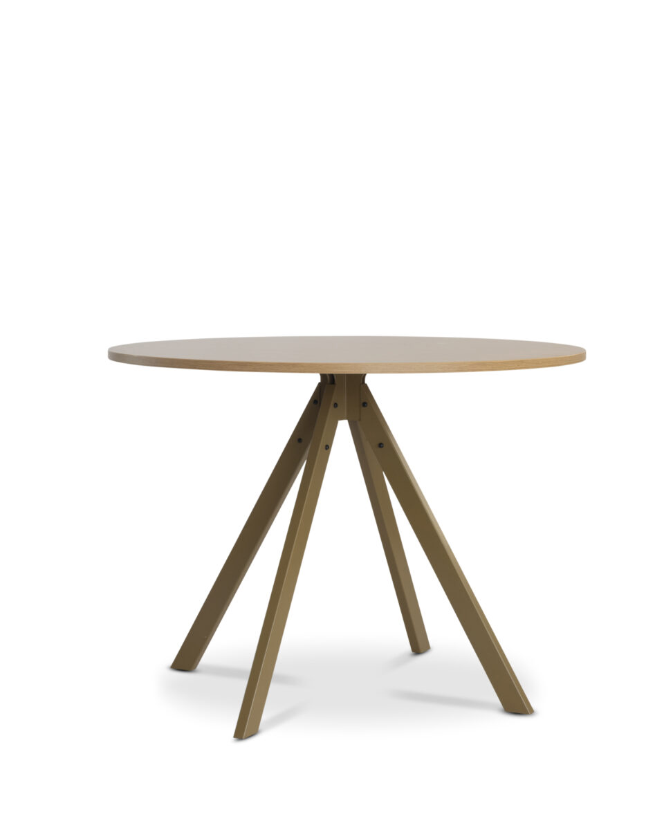 DEKA DINA Ø1000MM / FRAME MUSTARD / TOP 'OAK' HPL 